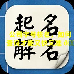 公司字号核名，如何查询才能又快又准 🐺